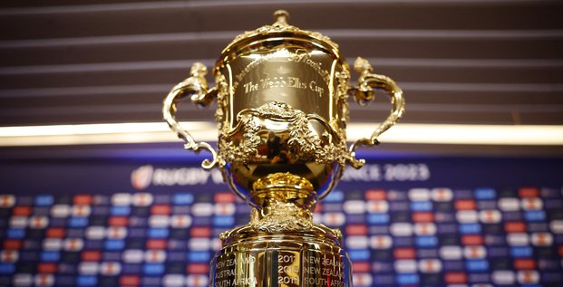 Le trophee webb ellis de la coupe du monde de rugby