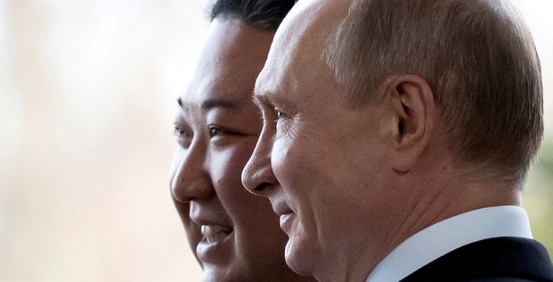 Le president russe vladimir poutine et le dirigeant nord-coreen kim jong-un