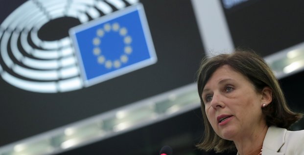 La commissaire europeenne aux valeurs et a la transparence vera jourova a strasbourg, en france