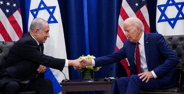 Le president americain joe biden tient une reunion bilaterale avec le premier ministre israelien benjamin netanyahu a new york