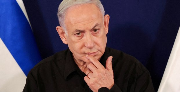 Le premier ministre israelien benjamin netanyahu s'exprime lors d'une conference de presse dans la base militaire de kirya a tel aviv