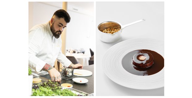 À gauche, Thibault Nizard spécialiste du célèbre plat. À droite, la version du restaurant Le Gabriel.