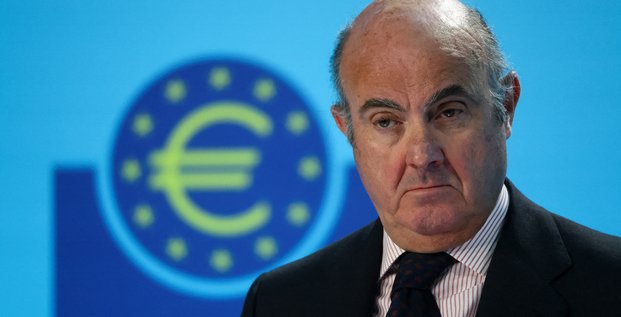 Luis de guindos, vice-president de la banque centrale europeenne (bce), lors d'une conference de presse a francfort