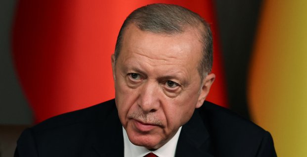 Le president turc tayyip erdogan participe a une conference de presse avec le president ukrainien volodimir zelensky