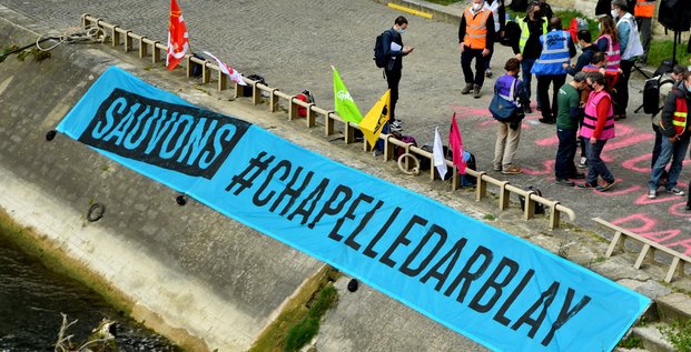 Manifestation devant Bercy Chapelle Darblay avril 2021