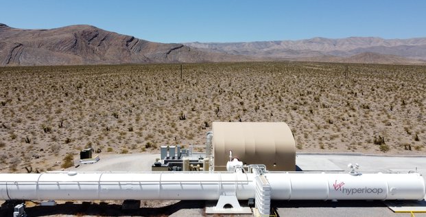 un test d'Hyperloop près de Las Vegas dans le Nevada en 2021