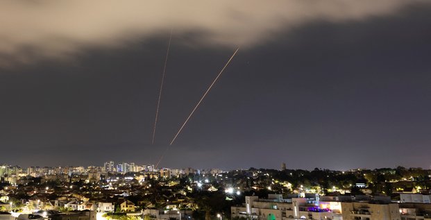 Le systeme anti-missile israelien operant apres l'attaque iranienne