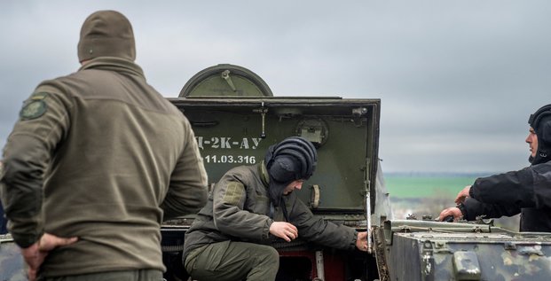 Les lignes de defense de la garde nationale ukrainienne, pres d'odessa