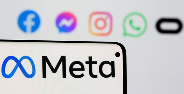 Logo de meta devant ceux de facebook, messenger, intagram, whatsapp et oculus