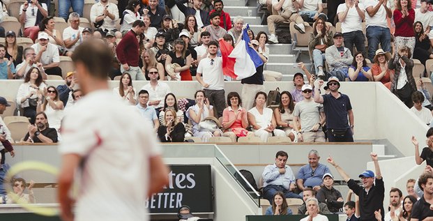 Des fans à Roland Garros (Paris).