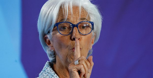 Christine lagarde, presidente de la banque centrale europeenne (bce), lors d'une conference de presse a francfort
