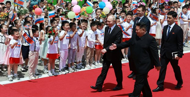 Le president russe vladimir poutine en visite en coree du nord