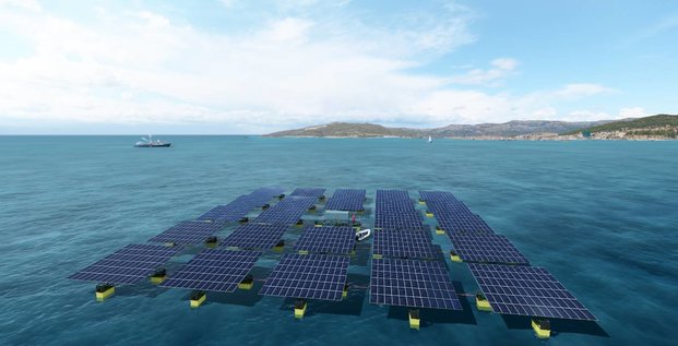 Le démonstrateur de parc solaire offshore Méga Sète de SolarinBlue