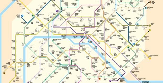 Carte métro parisien AIrbnb