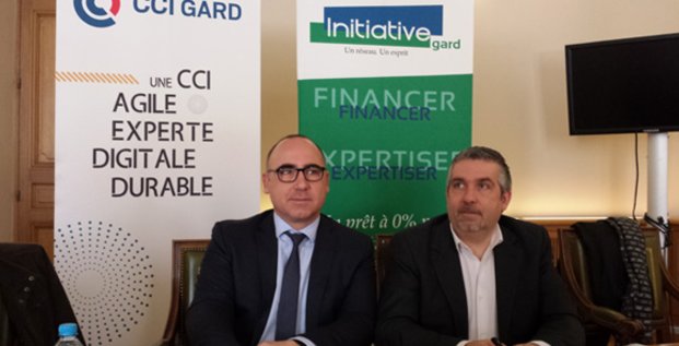 E. Giraudier (CCI 30) et V. Vinot (Initiative Gard)