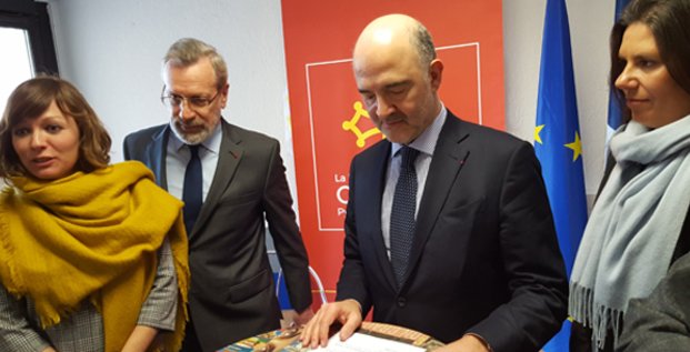 Pierre Moscovici, commissaire européen, en visite à Montpellier le 27 février 2018