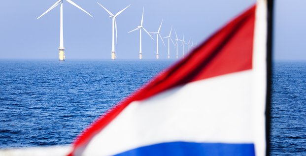champ éoliennes offshore, Pays-Bas, Egmond aan Zee, ferme,