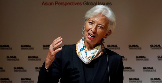 Lagarde optimiste sur la croissance, redoute le protectionnisme