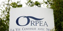 File photo: logo of french care homes company orpea in reze