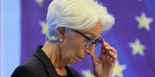 Christine lagarde, presidente de la banque centrale europeenne lors d'une conference a francfort
