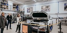 Lors de l'inauguration de la Move Factory, dans l'atelier autotech de Car Studio où s'élabore la recherche et développement des marques Norauto, Midas, ATU et Auto 5.