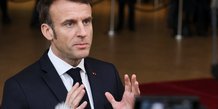 Le president francais emmanuel macron lors du sommet des dirigeants europeens a bruxelles, en belgique
