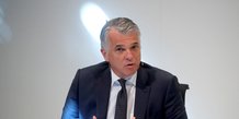 Le directeur general de la banque suisse ubs, sergio ermotti, s'exprime lors d'une conference de presse a zurich