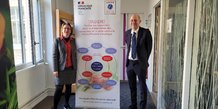 Adrienne Simon Krzakala, directrice de l'Ademe BFC et Jean-Luc Saublet, directeur régional adjoint de l’Ademe Bourgogne-Franche-Comté.