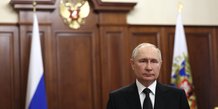 Le president russe vladimir poutine prononce un discours televise a moscou