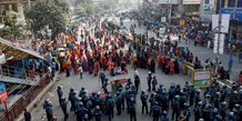 Des manifestants du secteur du textile au bangladesh