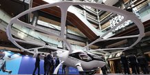 Taxi volant volocity volocopter lors d'une présentation au Japon en mars 2023