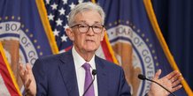 Le president de la fed, m. powell, s'exprime lors d'une conference de presse a washington